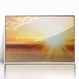Golden Sunset Over Ocean – Stunning Sun Wall Art on Canvas or Acrylic