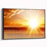 Golden Sunset Over Ocean – Stunning Sun Wall Art on Canvas or Acrylic