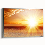 Golden Sunset Over Ocean – Stunning Sun Wall Art on Canvas or Acrylic