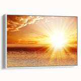 Golden Sunset Over Ocean – Stunning Sun Wall Art on Canvas or Acrylic