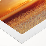 Golden Sunset Over Ocean – Stunning Sun Wall Art on Canvas or Acrylic
