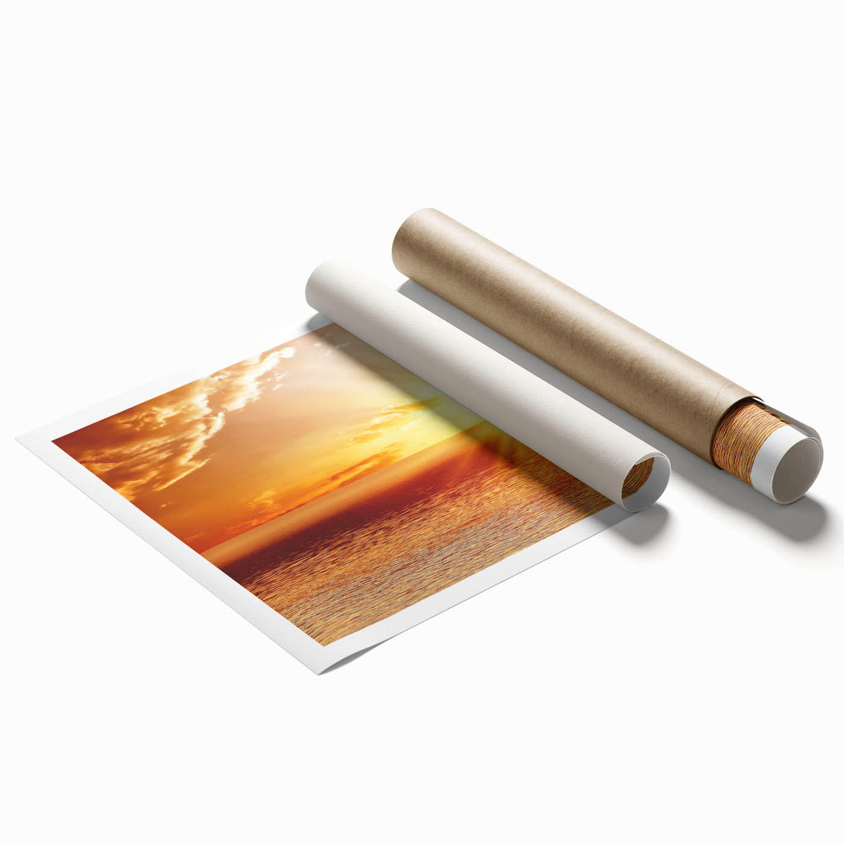 Golden Sunset Over Ocean – Stunning Sun Wall Art on Canvas or Acrylic