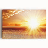 Golden Sunset Over Ocean – Stunning Sun Wall Art on Canvas or Acrylic