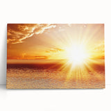 Golden Sunset Over Ocean – Stunning Sun Wall Art on Canvas or Acrylic