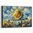 Swirling Sunflower Field – Dynamic Sun Wall Art on Canvas or Acrylic