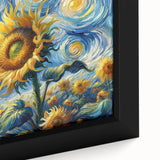 Swirling Sunflower Field – Dynamic Sun Wall Art on Canvas or Acrylic
