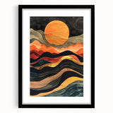 Modern Abstract Sun Art – Elegant Sun Wall Art with Earthy Tones