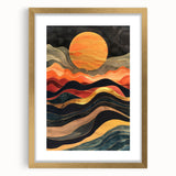 Modern Abstract Sun Art – Elegant Sun Wall Art with Earthy Tones