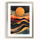 Modern Abstract Sun Art – Elegant Sun Wall Art with Earthy Tones