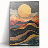 Modern Abstract Sun Art – Elegant Sun Wall Art with Earthy Tones
