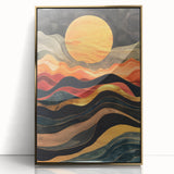 Modern Abstract Sun Art – Elegant Sun Wall Art with Earthy Tones
