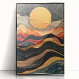 Modern Abstract Sun Art – Elegant Sun Wall Art with Earthy Tones