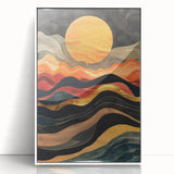 Modern Abstract Sun Art – Elegant Sun Wall Art with Earthy Tones