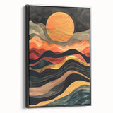 Modern Abstract Sun Art – Elegant Sun Wall Art with Earthy Tones
