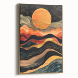 Modern Abstract Sun Art – Elegant Sun Wall Art with Earthy Tones