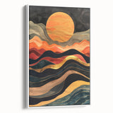 Modern Abstract Sun Art – Elegant Sun Wall Art with Earthy Tones