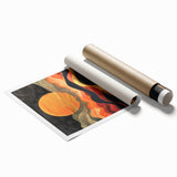 Modern Abstract Sun Art – Elegant Sun Wall Art with Earthy Tones