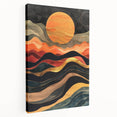 Modern Abstract Sun Art – Elegant Sun Wall Art with Earthy Tones