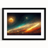 Cosmic Sun in Deep Space – Ethereal Sun Wall Art with Galaxy Elements