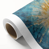 Radiant Sunburst Abstract – Dynamic Sun Wall Art with Blue and Gold