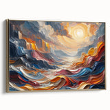 Abstract Sun and Landscape – Bold Sun Wall Art with Dynamic Waves