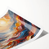 Abstract Sun and Landscape – Bold Sun Wall Art with Dynamic Waves