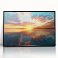 Colorful Sunset Over Lake – Vibrant Sun Wall Art with Reflective Water