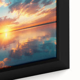 Colorful Sunset Over Lake – Vibrant Sun Wall Art with Reflective Water