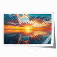 Colorful Sunset Over Lake – Vibrant Sun Wall Art with Reflective Water