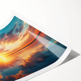 Colorful Sunset Over Lake – Vibrant Sun Wall Art with Reflective Water