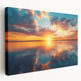 Colorful Sunset Over Lake – Vibrant Sun Wall Art with Reflective Water