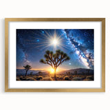 Desert Night Sky and Sun – Cosmic Sun Wall Art with Milky Way View