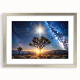 Desert Night Sky and Sun – Cosmic Sun Wall Art with Milky Way View