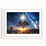 Desert Night Sky and Sun – Cosmic Sun Wall Art with Milky Way View
