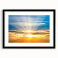 Radiant Sunrise Over Horizon – Peaceful Sun Wall Art with Blue Skies