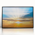 Radiant Sunrise Over Horizon – Peaceful Sun Wall Art with Blue Skies