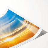 Radiant Sunrise Over Horizon – Peaceful Sun Wall Art with Blue Skies