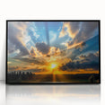 Vibrant Sunset Over Field – Stunning Sun Wall Art with Dramatic Sky