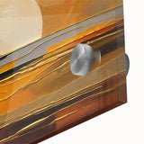 Abstract White Sun Over Golden Horizon – Modern Sun Wall Art