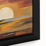 Abstract White Sun Over Golden Horizon – Modern Sun Wall Art