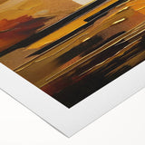 Abstract White Sun Over Golden Horizon – Modern Sun Wall Art