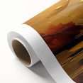 Abstract White Sun Over Golden Horizon – Modern Sun Wall Art