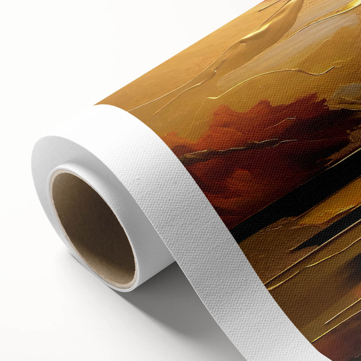 Abstract White Sun Over Golden Horizon – Modern Sun Wall Art