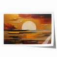 Abstract White Sun Over Golden Horizon – Modern Sun Wall Art