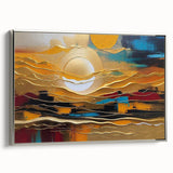 Abstract Golden Sun – Dynamic Sun Wall Art with Warm and Bold Colors