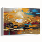 Abstract Golden Sun – Dynamic Sun Wall Art with Warm and Bold Colors