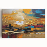 Abstract Golden Sun – Dynamic Sun Wall Art with Warm and Bold Colors