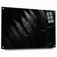 Acrylic glass display panel showcasing a modern side view with decorative pins, featuring a sleek, transparent design ideal for contemporary art presentations.