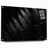 Acrylic glass display panel showcasing a modern side view with decorative pins, featuring a sleek, transparent design ideal for contemporary art presentations.