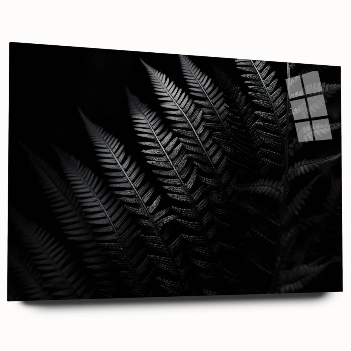 Acrylic glass side view displaying a modern, minimalist design with smooth edges and a crystal-clear finish, ideal for showcasing artwork or photographs in contemporary decor.